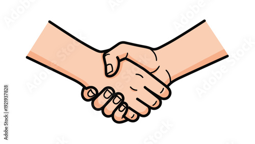 Two hands shaking for agreement, partnership, successful business deal, and cooperation concepts on plain white background.