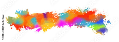 colored isolated long horizontal blot on white background . Hand drawn. Not AI, vector illustration.