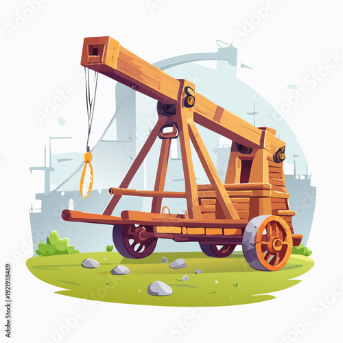 Medieval siege engine on wheels