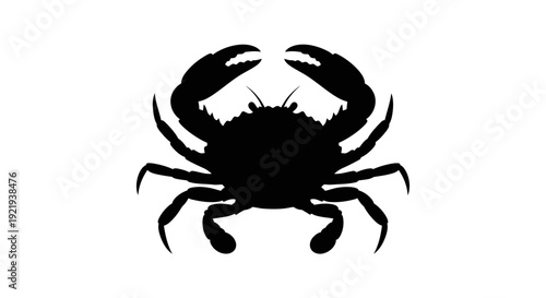 Black silhouette of a crab.
