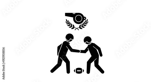 Two athletes competing in sports event.