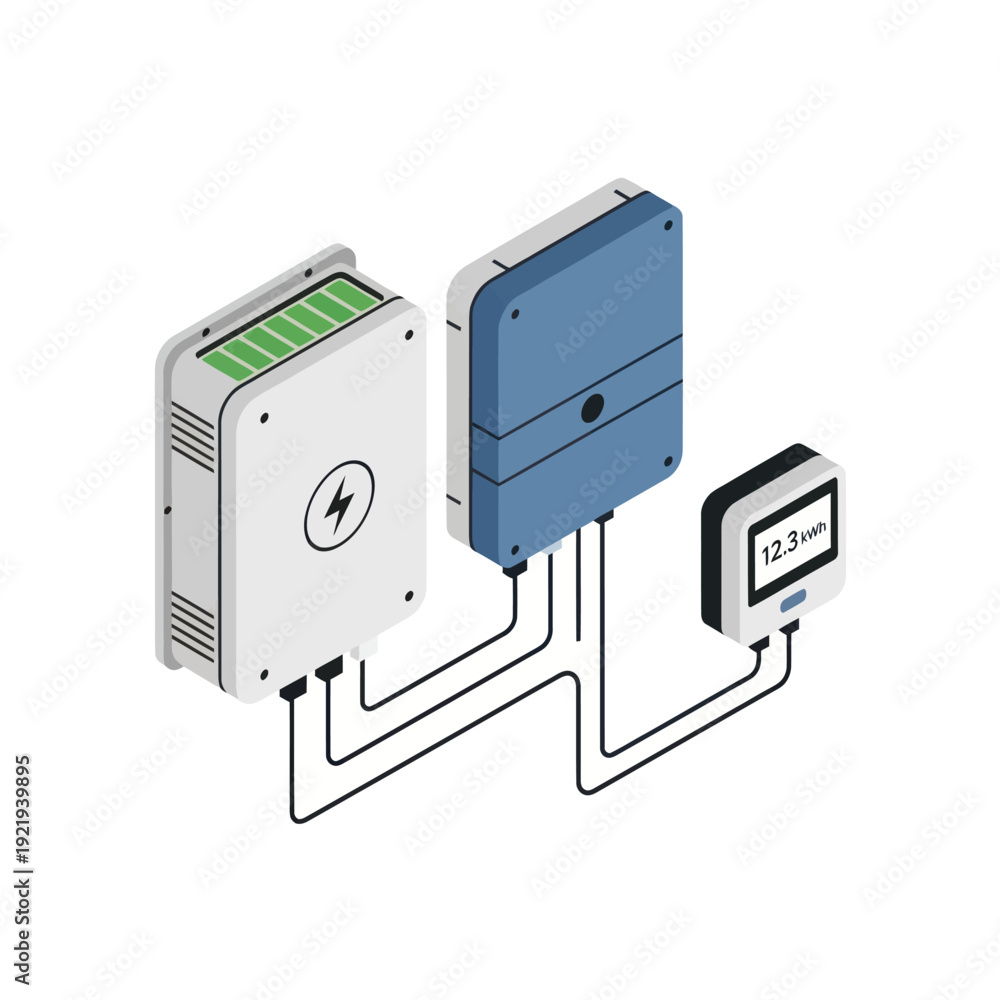 Obraz premium Electronic Devices Connected to Control Panel.