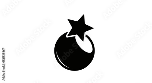 Black bomb icon with star.