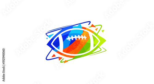 American Football Sports Equipment Logo Design.