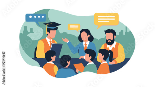 Diverse group of students and educators engaged in a collaborative learning environment.