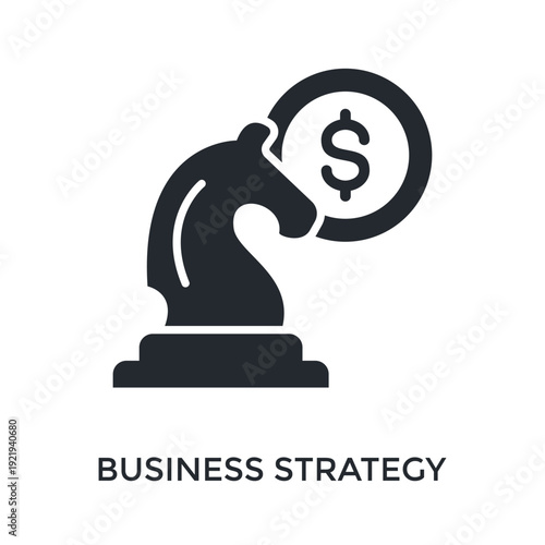 Business Strategy Icon Glyph Style. Vector Illustration For Graphic Design