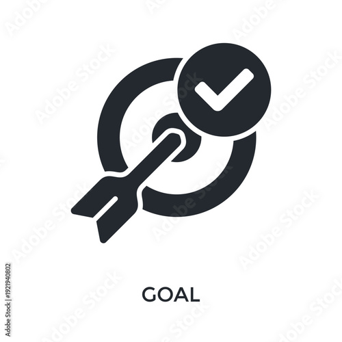 Goal Icon Glyph Style. Vector Illustration For Graphic Design