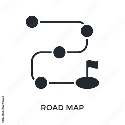 Road Map Icon Glyph Style. Vector Illustration For Graphic Design