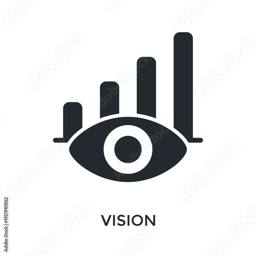 Vision Icon Glyph Style. Vector Illustration For Graphic Design