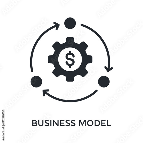 Business Model Icon Glyph Style. Vector Illustration For Graphic Design