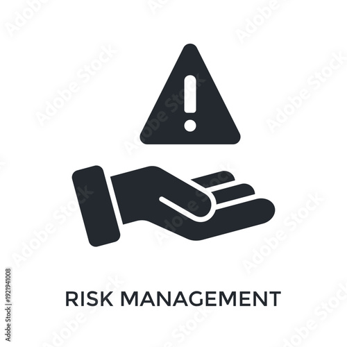 Risk Management Icon Glyph Style. Vector Illustration For Graphic Design