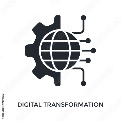 Foto Digital Transformation Icon Glyph Style