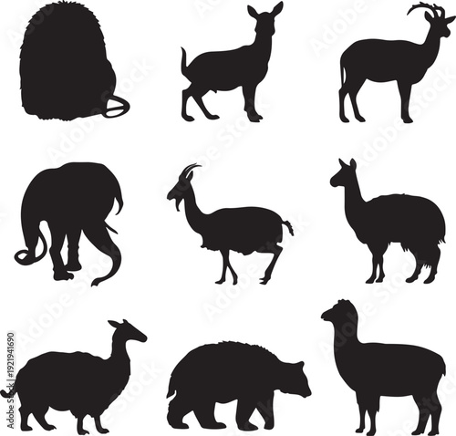 set of animals silhouettes