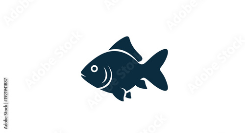 Dark blue fish swimming alone.