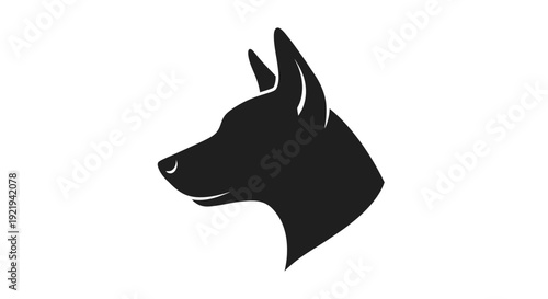 Black silhouette of a dog head.