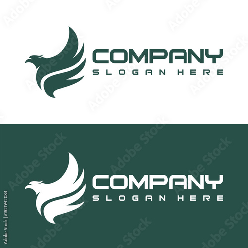 simple Emerald Falcon logo design