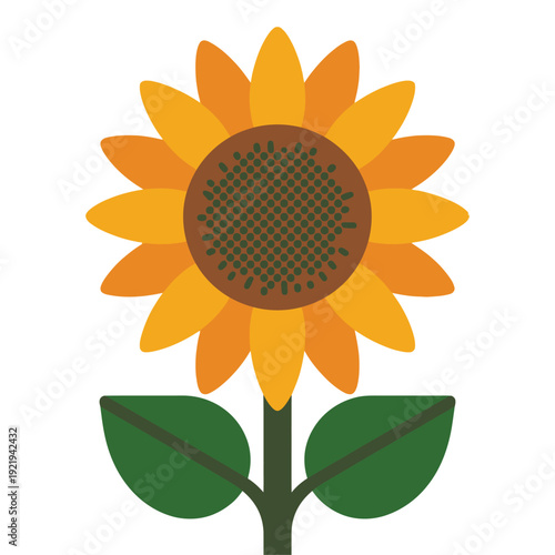 A simple vector illustration of a sunflower in flat color.