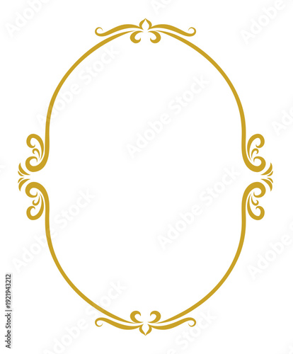 oval frame with decorative floral vintage ornament