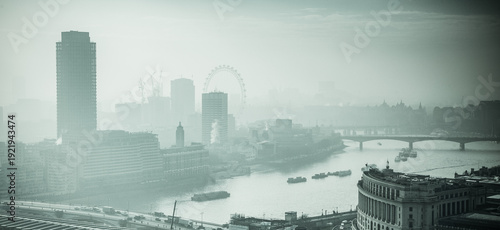 Wallpaper Mural rooftop view over London on a foggy day from St Paul's cathedral, UK Torontodigital.ca