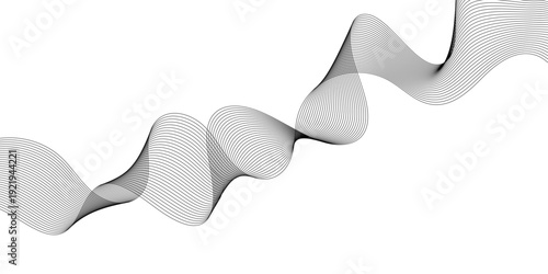 Elegant minimalist background featuring a dynamic flowing black mesh wave with intricate linear patterns on a clean white backdrop for modern creative layouts and professional design projects.