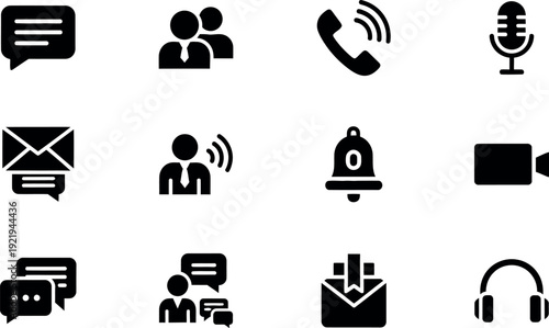 Collection of communication and technology icons