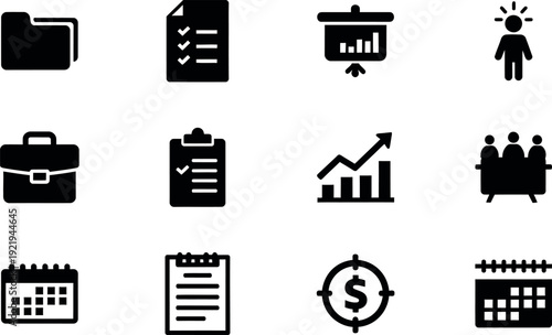 Business and finance icons set