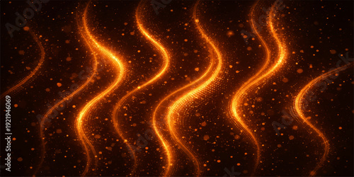 Abstract fire background design featuring glowing orange flames and flowing plasma waves for a high-energy motion texture wallpaper