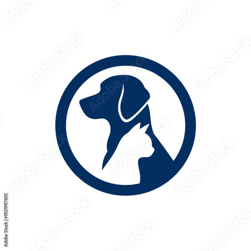 Dog and Human Head Silhouette Logo.