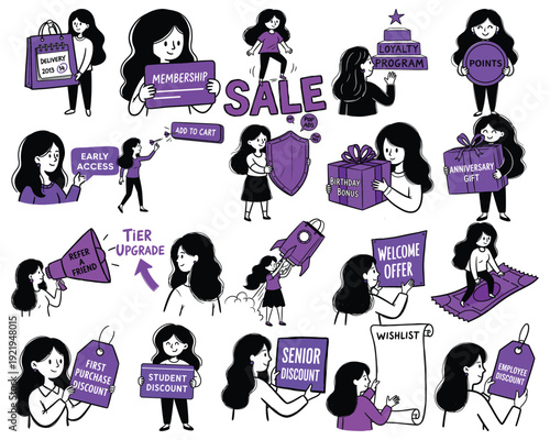 Woman representing loyalty programs, discounts, and special offers like bonuses and early access for shoppers.