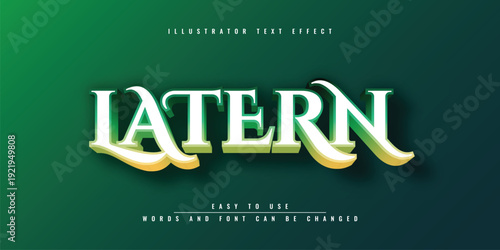 Lantern Editable text effect vector design