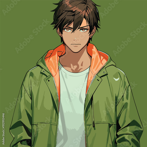 cool male anime vector images