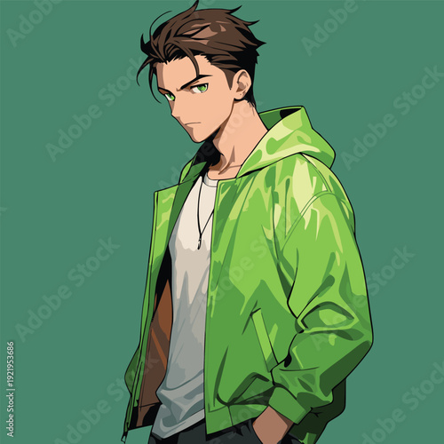 cool male anime vector images