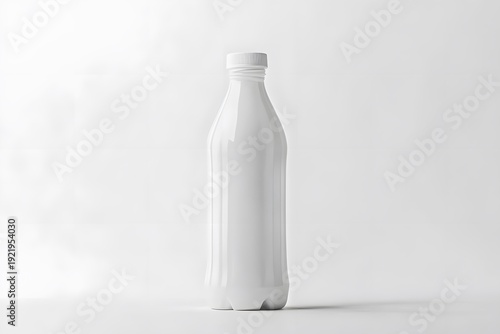 A plain white plastic bottle mockup
