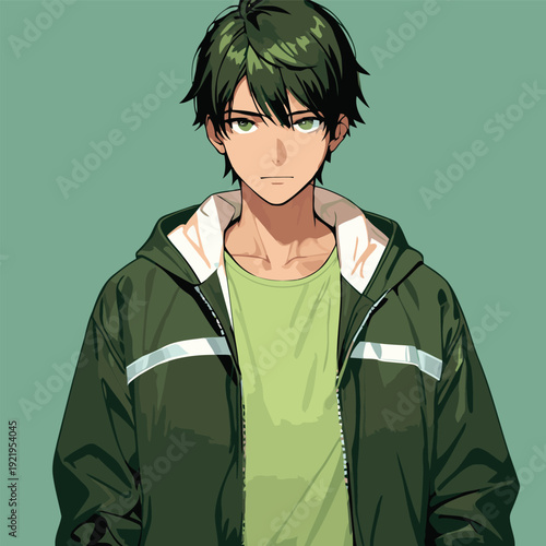 cool male anime vector images