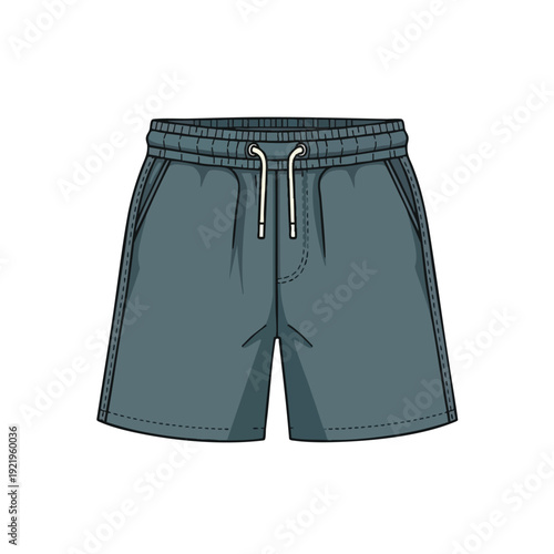 Teal Blue Shorts with Drawstring Waist