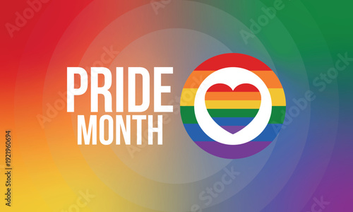 LGBT Pride Month in June. Lesbian Gay Bisexual Transgender. Celebrated annual. LGBT flag. Rainbow love concept. Human rights and tolerance. Poster, card, banner and background. Vector illustration