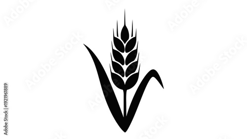 Vector illustration of gluten free symbol with wheat ear icon on a transparent background