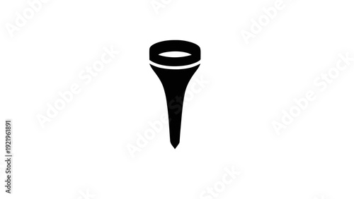Vector illustration of black silhouette icon of a golf tee on a transparent background