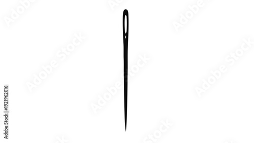 Vector illustration of black sewing needle on a transparent background