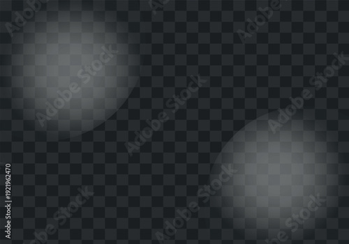 Two blurry white circles on a dark grey background with pixelated texture