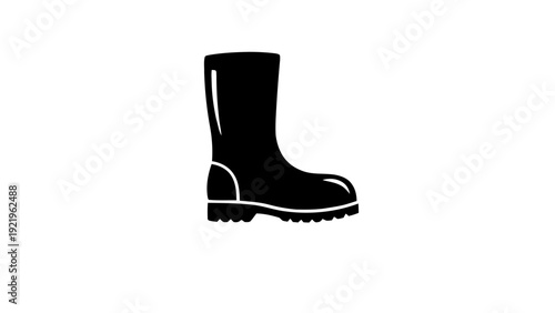 Vector illustration of black work boot icon vector graphic symbol on a transparent background