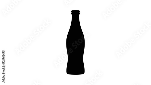 Vector illustration of black silhouette of a bottle on a on a transparent background