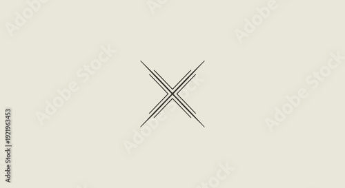 Minimalist X Mark Icon Representing Delete or Close Action on Isolated White Background
