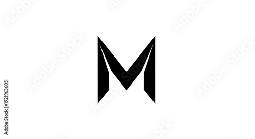 Free Download Bold Geometric Letter M Monogram Logo Design, isolated white background. - GFXLoad