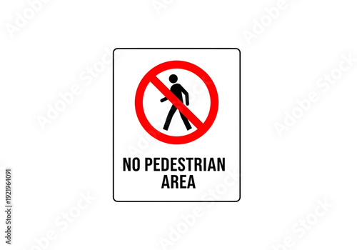 No pedestrian area sign png on transparent background