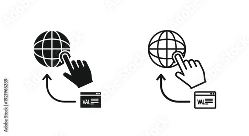 Global network connection with a hand depicted in silhouette
