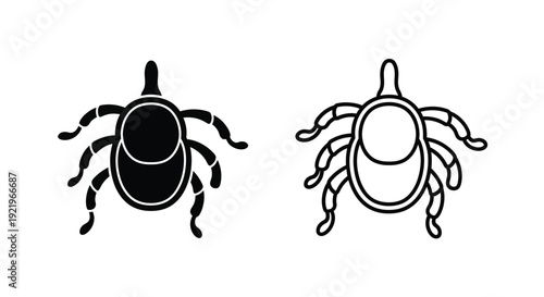 Two contrasting views of a tick highlighting its form silhouette