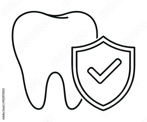 Dental health protection concept with shield and tooth icon vector illustration