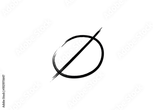 vector illustration of empty set in math. Empty Set Symbol isolated on white background.