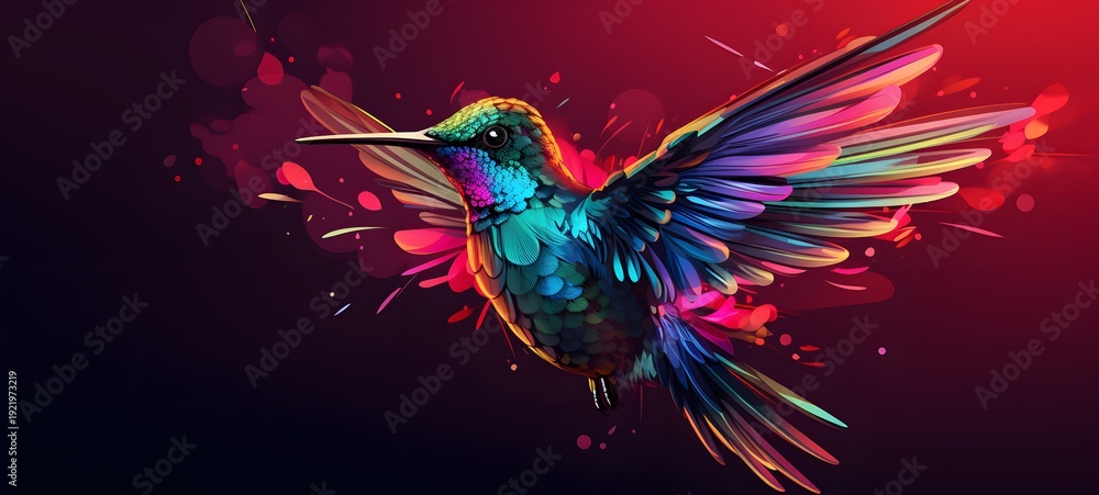 Fototapeta premium humming bird vector illustration t-shirt design ,generative AI